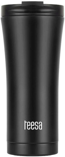 Teesa 500 Ml Stainless Steel Plastic Thermos Black