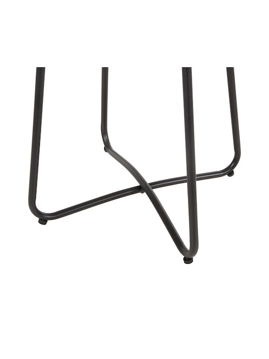 Masa auxiliară pentru spații exterioare mici Metalic cu suprafață din sticlă Gerry Beige-black 50x50x47buc