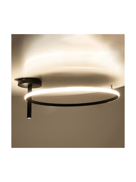 GloboStar Verona Ceiling Mount Light 60cm Black with Integrated LED
