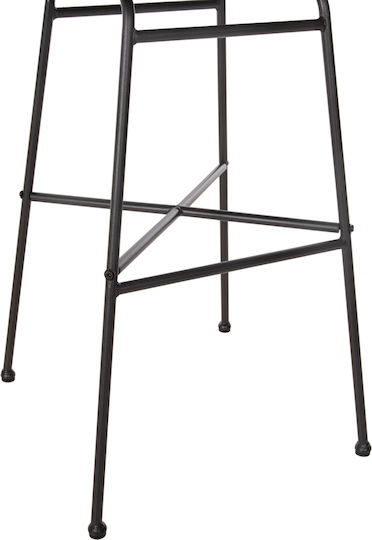 Hocker für Bar Für den Außenbereich Rattan Gerald mit Kissen Black, Beige 1Stück 49x50x101cm
