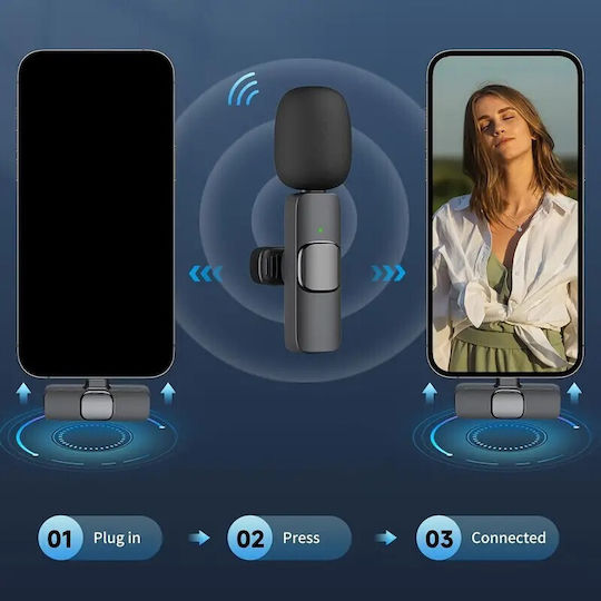 BY137B Wireless Microphone Πέτου, Clip On for Vocals