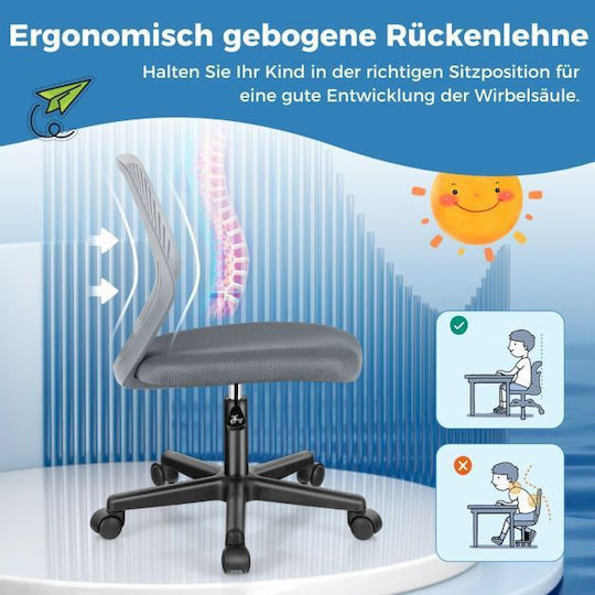 Kids Desk Chair Grey 54x54x77-89cm