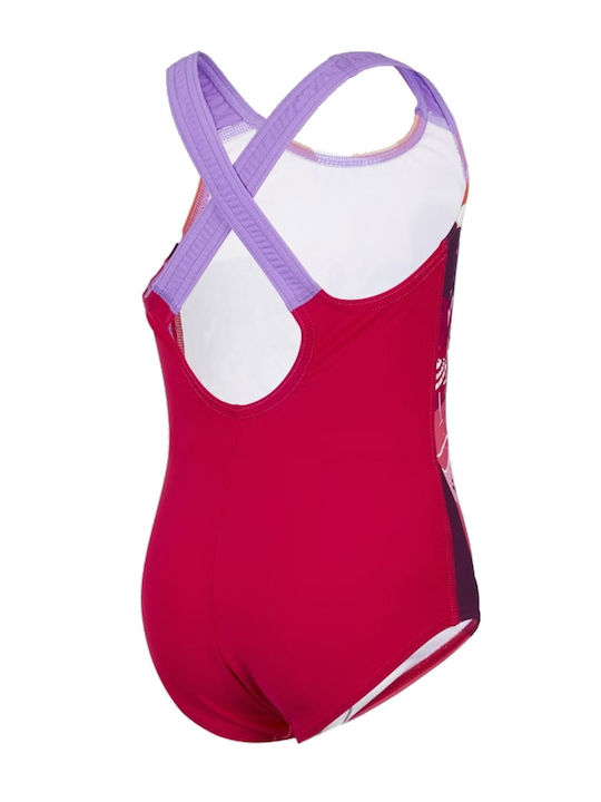 Speedo Printed Crossback Παιδικό Μαγιό Ολόσωμο Cherry Pink