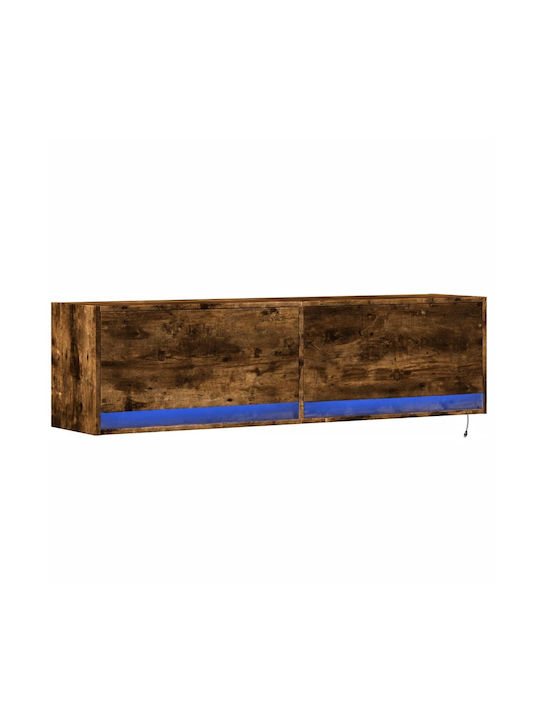 TV Stand Wooden with LED Lighting Smoky Oak L140xW31xH38cm