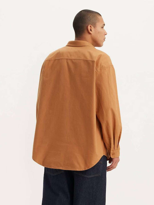 Long-sleeved Cotton Shirt Brown Sugar Brown