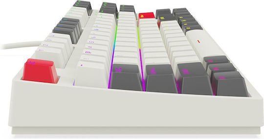 Krux PRO RGB Гейминг Механична Клавиатура с Gateron Yellow Превключватели и RGB Осветление Английски (САЩ) Бяла