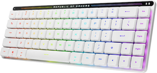 Asus ROG Falchion RX Gaming Μηχανικό Πληκτρολόγιο 65% με ROG RX Red διακόπτες και RGB φωτισμό (Αγγλικό US) Λευκό