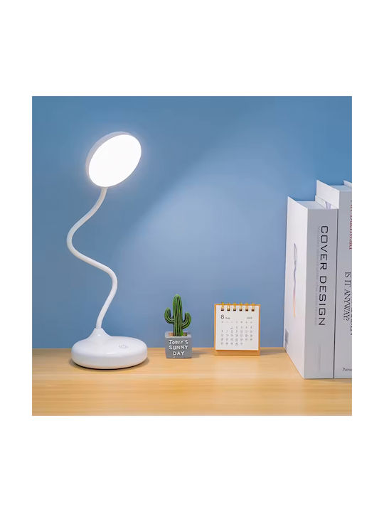 Keskor Rechargeable LED Office Lamp with Flexible Arm in White Color