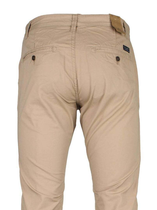 Pantaloni Chino cu Croială Slim Beige