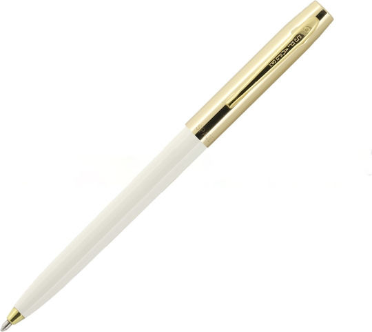 Химикалка Fisher Space Pen Cap-o-matic с месингова капачка и бял корпус 775g-w в подаръчна кутия