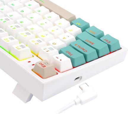 Redragon K643GWC-RGB-PRO Veigar Ασύρματο Gaming Μηχανικό Πληκτρολόγιο με RGB φωτισμό (Αγγλικό US) Λευκό