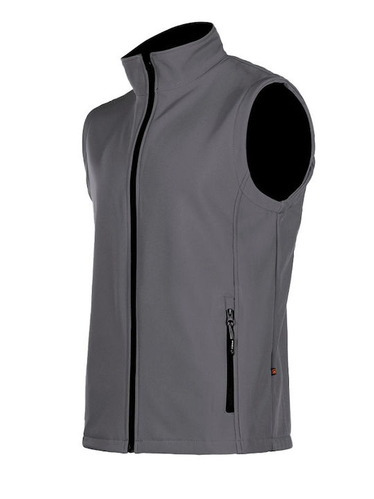 Stenso Bărbați Vestă de siguranță Softshell cu căptușeală din fleece Gri Stenso Bărbați Vestă de siguranță Softshell cu căptușeală din fleece Gri
