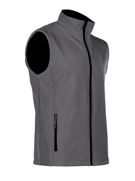 Stenso Ανδρικό Γιλέκο Εργασίας Softshell με Επένδυση Fleece Γκρι