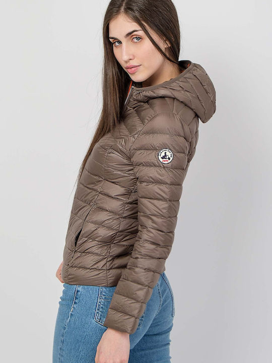 Cloe Kurz Damen Puffer Jacke Wasserdicht und Winddicht für Winter Beige