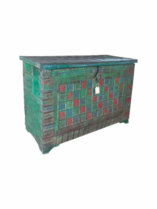 Alexandra House Living Wooden Decorative Trunk Green 44cm