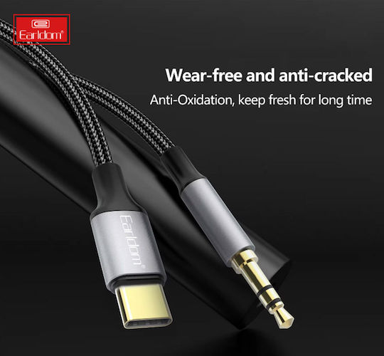 Earldom USB 2.0 Cable USB-C male - 3.5mm Μαύρο 1m ET-AUX61