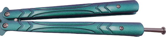 Idealstore Cuțit Fluture de Antrenament Tip Pieptene Warrior Pace 23.5 Cm Verde
