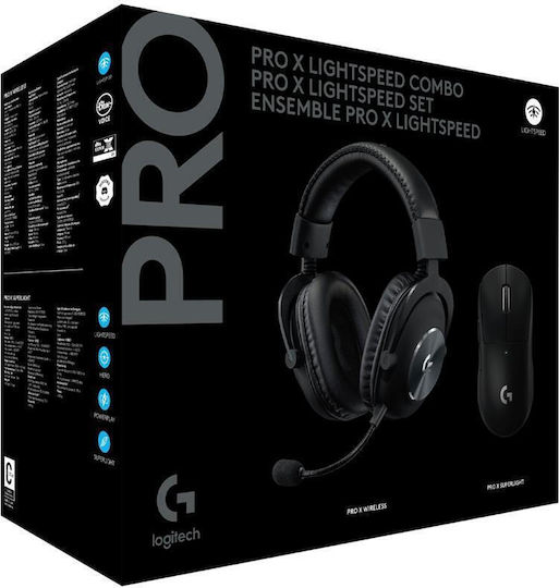 Logitech G Pro + G Pro Superlight Mouse Over Ear Gaming Headset με σύνδεση 2x3.5mm
