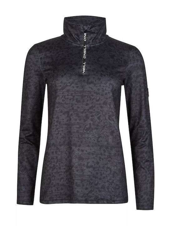 O'neill Clime Women's Athletic Fleece Blouse with Zipper Black