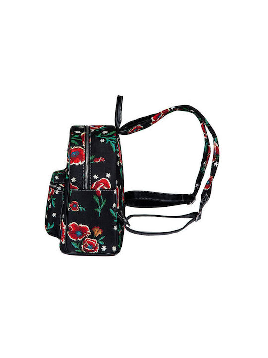 Signare Frida Kahlo Poppy Damen Tasche Rucksack Schwarz