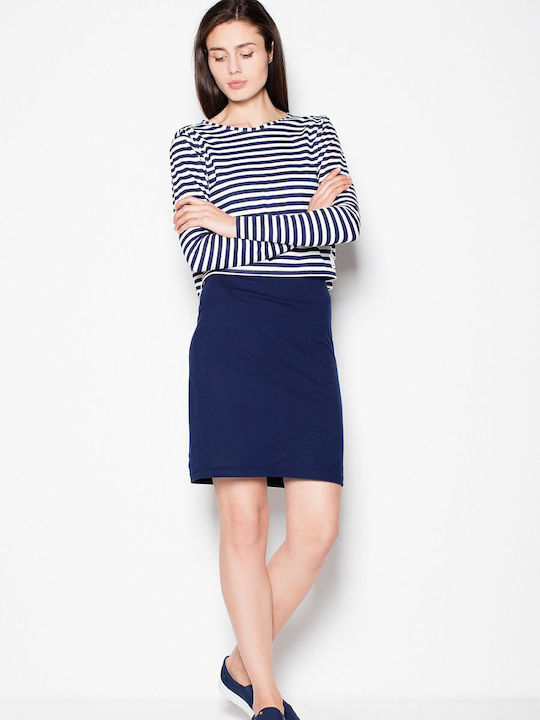 Venaton All Day Cotton Mini Dress Navy Blue