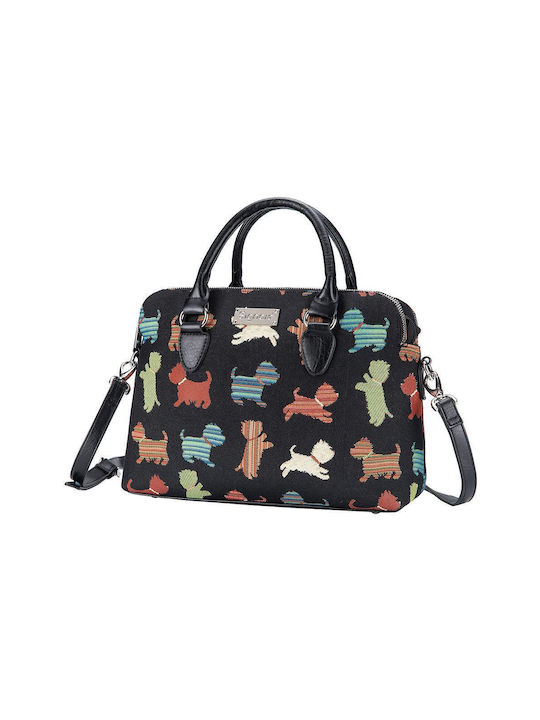 Signare Playful Puppy Damen Tasche Hand Schwarz