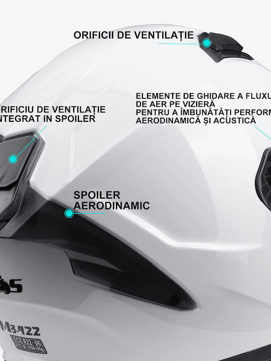 Motorcycle Helmet Full Face DOT / ECE 22.06 1550gr with Sunvisor