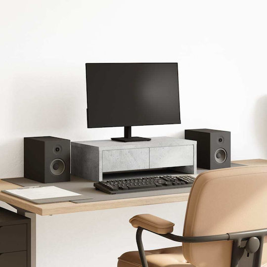 vidaXL Stand Desk Mounted Monitor Concrete Gray (854664)
