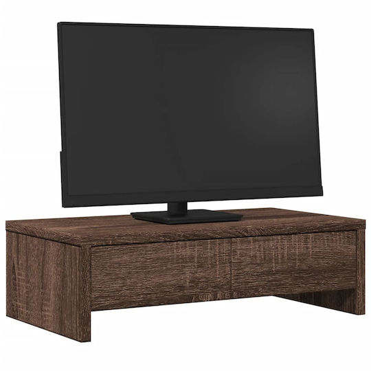 vidaXL Stand Desk Mounted Monitor with Drawers Brown (854667)