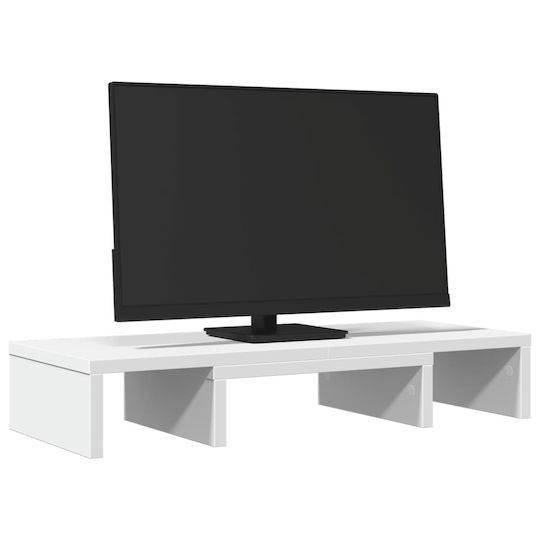 vidaXL Stand Desk Mounted Monitor White (854625)