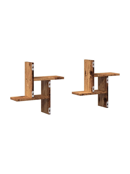 Wall Shelves Brown 2 Pieces 38x12x38 cm