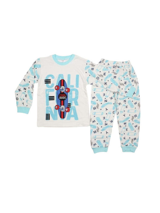 Supermini Pijama pentru copii De iarnă De bumbac Blue Skateboard