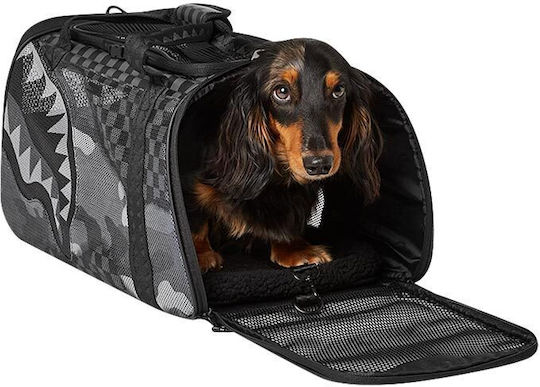 Sprayground Split Up Camo Tear Waterproof Dog/Cat Carrying Black Shoulder Bag for 7kg Pets L45.7xW25.5xH25.5cm
