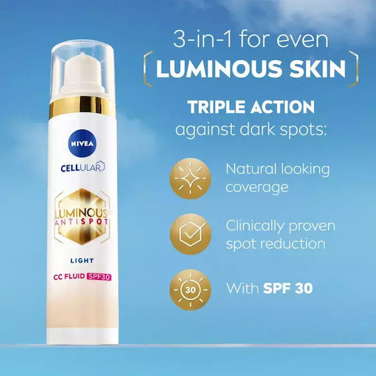 Nivea Luminous 630 CC Light Lightweight Cream Face Day with SPF30 40ml