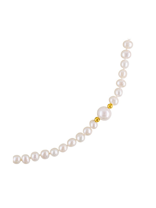 Necklace K14 Gold Elements White Pearls F125586