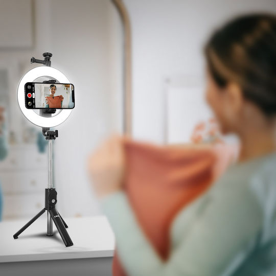 Smartphone Ringlicht Selfie-Stick Stativ Bluetooth Linq Schwarz