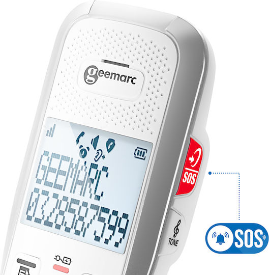Geemarc Senior Telephone Corded Base Station Combi 596 Additional Handset White