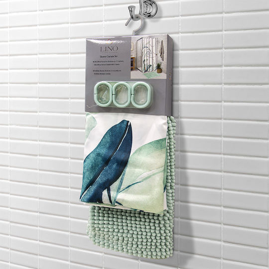Lino Home Shower Curtain Fabric 180x200cm Rostra