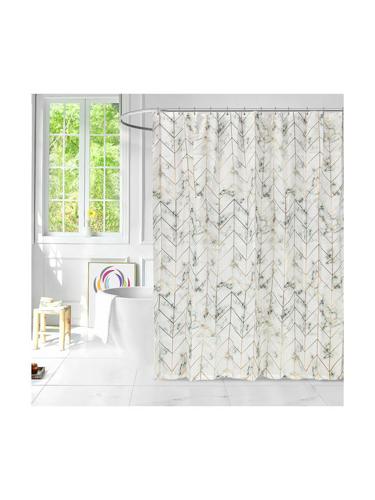 Lino Home Marmor Κουρτίνα Μπάνιου Υφασμάτινη 180x200cm Marmor