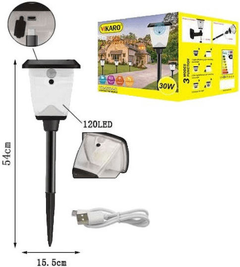 Spiked Solar Light Traffic light 30W with Motion Sensor and Photocell IP65
