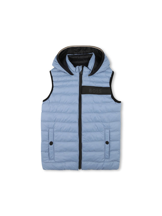 Hugo Boss Kids Casual Jacket Sleeveless with Hood Blue