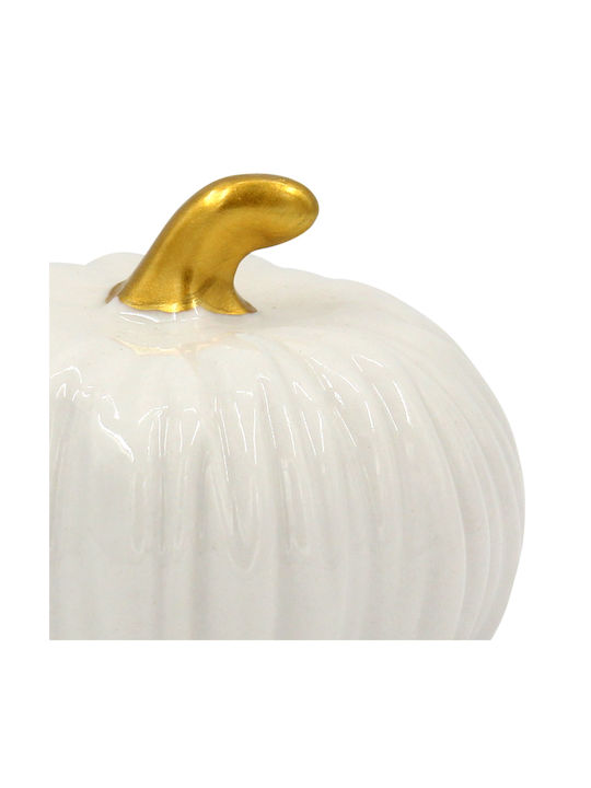Decorative Ceramic Pumpkin Φ8.5x8 cm Ecru Keskor 67258-1