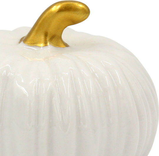 Decorative Ceramic Pumpkin Φ8.5x8 cm Ecru Keskor 67258-1