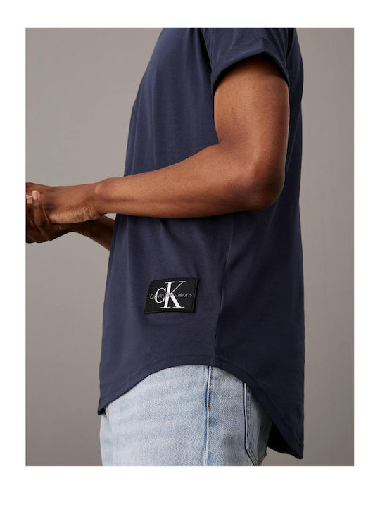 Calvin Klein Badge Bărbați T-shirt Sportiv cu Mânecă Scurtă Ink Blue