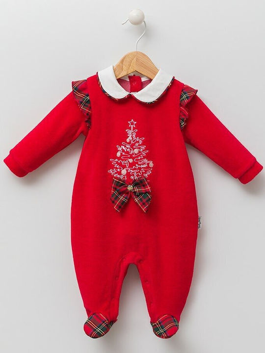 Baby Bodysuit Velvet Red