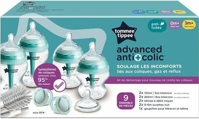 Tommee Tippee Σετ Πλαστικά Μπιμπερό Κατά των Κολικών με Θηλή Σιλικόνης 150ml 9τμχ