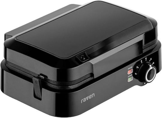 Raven Βαφλιέρα για Ορθογώνιες Βάφλες 2 Θέσεων 1200W