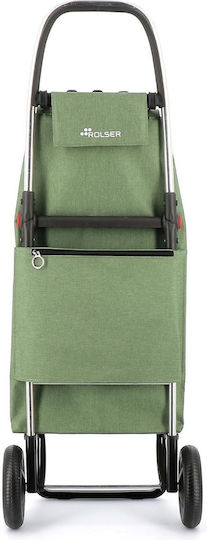 Tweed Stoff Einkaufswagen Klappbar Grün 17cm