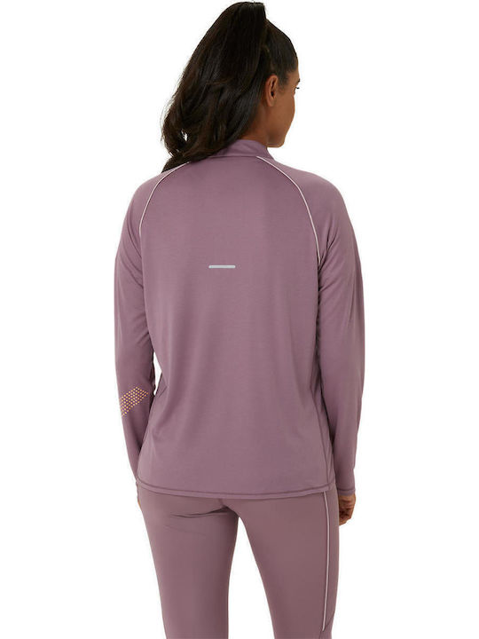 Icon Women's Blouse Long Sleeve with Zipper Purple