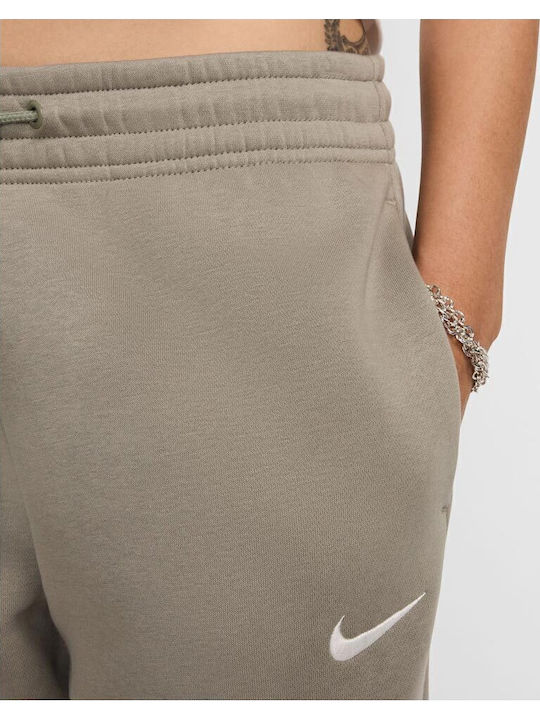 Sportswear Παντελόνι Φόρμας με Λάστιχο Fleece Χακι
